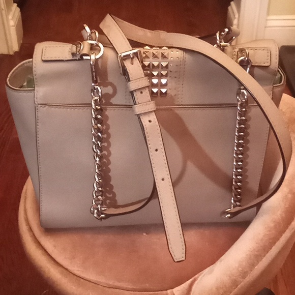 MICHAEL Kors Tina Studded Satchel gray 2 styles Handbag or Shoulder Bag - Picture 5 of 16